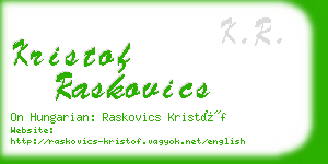 kristof raskovics business card